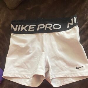 Nike Pro Women's Black and White Athletic Shorts